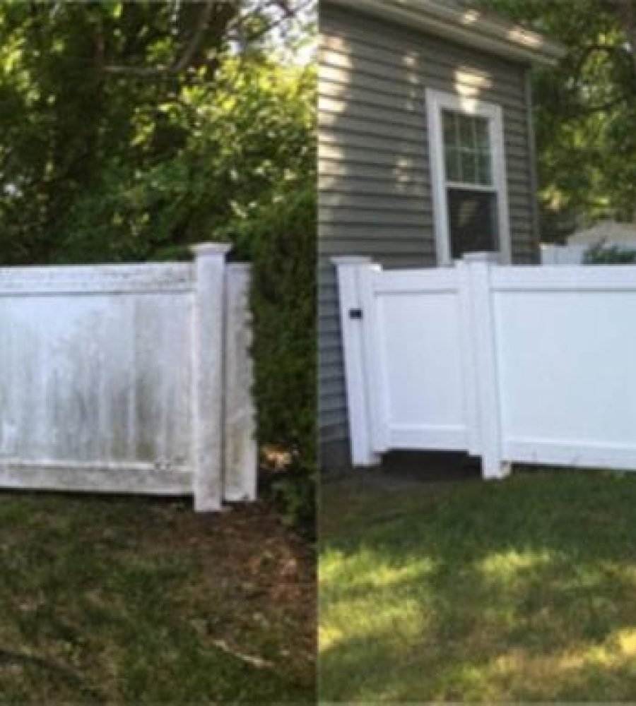 vinyl fence before after
